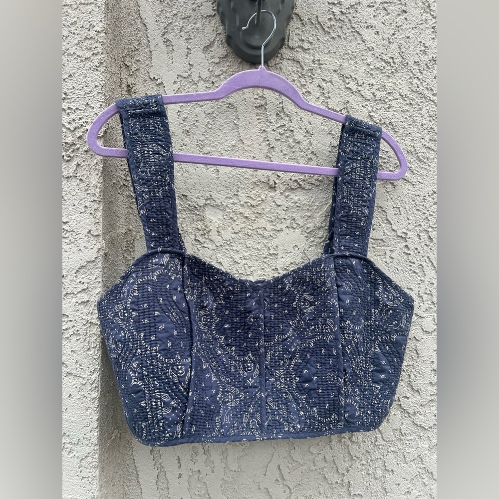 Madewell Quilted Sweetheart Crop Top